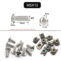10 Set Plastic Cover Silver Stainless Steel Screw Bolt and U Type Clips with Nut 6mm 5mm for Motorcycle Scooter ATV Moped M6