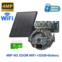 SHIWOJIA 4K 8MP WIFI Solar Powered Camera 4G SIM 12X ZOOM Outdoor 360° View Animal Monitoring Solar Battery Hunting PTZ Cameras