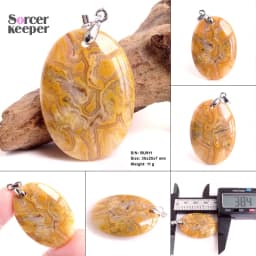High Quality Pendentif Real Natural Crazy Lace Agate Stone Pendant Chains Necklace For Women's & Men's Jewelry Making BK996H