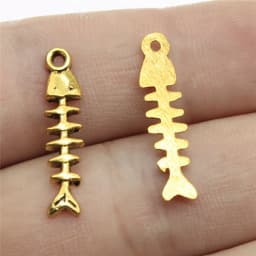 20pcs Fish Bone Charms For Jewelry Making Antique Bronze Silver Color Pendants DIY Crafts Making Findings Handmade Jewelry