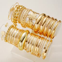 Vintage Elegant Multi-Piece Stacking Bracelets Set Fashion Minimalist Delicate Floral Geometric Smooth Bangle Holiday Jewelry