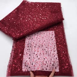 Luxury African Heavy Silver Sequins Lace Fabric High Quality For Bridal Dress 2025 French Tulle Lace Fabric Evening Dress A3490