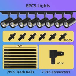 Full Set Led Track Lights 50W 40W 20W Cob Ceiling Rail Spotlight Lighting Indoor For Living Room Kitchen Decor Led Track Lights