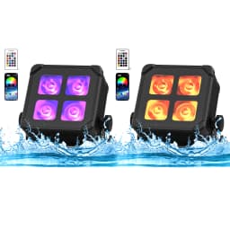 Datewink 2/4Pcs 40W Waterproof LED Par Light Rechargeable APP Remote Control RGBWA+UV Stage Light DMX For DJ Disco Party Wedding