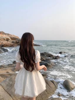 CGC Vintage Puff Sleeves White Short Dresses For Women Summer Elegant Party Dresses Korean Fashion Female Kawaii Lolita Dress