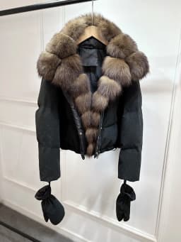 2026 Luxury Winter 90% White Duck Down Wool Blends Jacket Women Real Natural Huge Fox Fur Thickened Warm Puffer Wool Down Coat