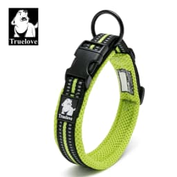 Truelove Adjustable Mesh Padded Pet Collar Bright Reflective Nylon Dog Collar Durable Heavy Duty for All Breed Weather TLC5011