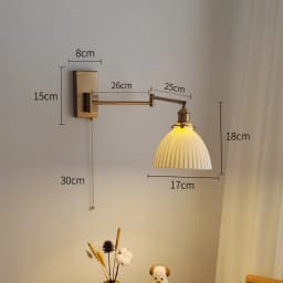 IWHD Nordic Modern LED Wall Sconce Left Right Rotate Pull Chain Switch Bedroom Restaurant Bar Beside Lamp Ceramic Stair Light