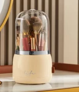 360° Rotating Makeup Organizer Brush Holder Cosmetic Storage Box Pen Case Lipstick Organizer - Clear Plastic Makeup Storage