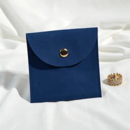 100pcs Soft Microfiber Jewellery Pouches Half Circle Snap Flap Custom Logo Suede Button Bag For Earring Ring Jewelry Packaging