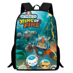 Popular O-Octonauts Print Backpack Schoolbag Boys and Girls Backpack Zipper Shoulders The Best Gift Camping Rucksack