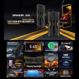 Ulefone Armor X12 Rugged Phone Android 13, Up to 6GB(3GB+3GB)RAM 32GB ROM 5.45'' 4860mAh 13MP Smartphone NFC Global Version