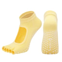 Women Backless Five Toe Yoga Socks Non-Slip Cotton Ladies Dance Ballet Socks Open Half Breathable Fitness Sport Sock for Pilates