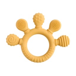 BPA Free Silicone Teether Food Grade Baby 0-12 Toys Teething Rattle Sensory Toys for Toddlers Silicone Hand Bell Soothing Toys