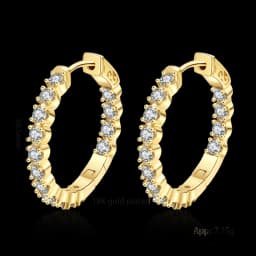 S925 Silver 39mm Big Circle Hoop Earrings For Women Fashion Wedding Fine Jewelry C Hoop Earring