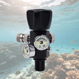 High Pressure Compressed Air CO2 Tank Cylinder DIN Valve with Gauge, 8mm Quick Disconnect Connector