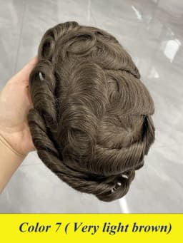 Bond--Male Hair Prosthesis Mono Lace,PU Front And NPU Back Men's Wig Durable Men's Capillary Prothesis 100% Natural Wigs For Men