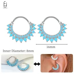 925 Sterling Silver Needle Exquisite Turquoise Silver Earrings for Women Blue Crystal Geometry Pendant Earrings Luxury Jewelry