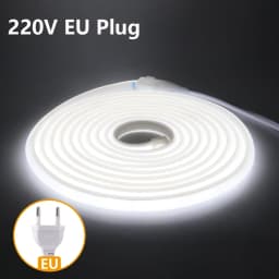 220V 240V COB Neon LED Strip Light 1M 5M 10M 288LEDs/m EU Power Plug Warm White Red Blue Bright Flex lamp Waterproof Lighting