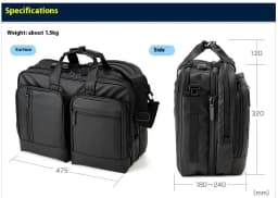 Large Capacitor Bag with Password 3WAY Handheld Double Shoulder Bapa Waterproof Business Nylon Notebook Bag