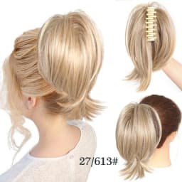 Pinch style messy chicken coop head wig ponytail bun bun bun head straight ponytail