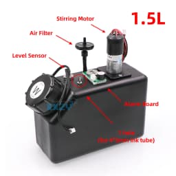 1.5L UV Ink Cartridge for UV Flatbed Printer Ink Bottle with Level Sensor Stirring Motor 1.5L Bulk CISS 1500ml White Ink Tank