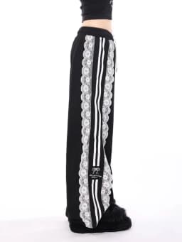 Autumn Chic Korean Loose Joggers Women Patchwork Lace Drawstring Sweatpants Y2k Pants Femme New Bottoms Casual Fashion Trousers