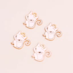 10pcs 13*17mm DIY Enamel Mini Cat Charms for Necklaces Pendants Earrings Cute Animal Charms Handmade Jewelry Making Accessories