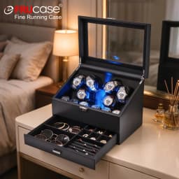 FRUCASE PU Watch Winder for automatic watches automatic winder 6+6 watches