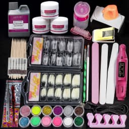 Full Acrylic Powder Set, 15ml Gel Manicure Kit With And 6W LED Light For Nail Extension DIY Complete Starter Kit
