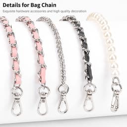 CRAZYSMITH Bag Chain Metal Strap for MLB Bucket Bag Handbag Replacement Long Beaded Chain Shoulder Crossbody Bag Accessory