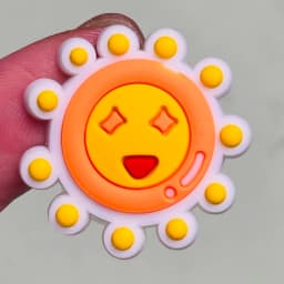 Good Quality 1pcs Kawaii Sun Expression PVC Shoe Charms Sandals Shoes Accessories Shoes Ornament Fit Kids DIY Party Xmas Gift