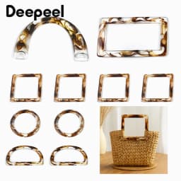 2Pcs Amber Plastic Handle Women's Bag Handles Acrylic O D Ring Handbag Woven-bag Replace Rings Purse Frame DIY Bags Accessories