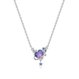 2026 Original 925 Sterling Silver Planet Necklace Love Heart Zircon Inlaid Romantic Fashion Fine Jewelry Party Gifts for Women