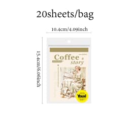 Mr Paper 20pcs Cafe Story Series Coffee Theme Sticker Book DIY Handbook Collage Calendar Diary Notebook Phone Case Scrapbook