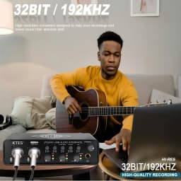 UX22 Audio Interface 192kHz 32-Bit USB Sound Card for Studio Recording Live Streaming Podcast DAW Music Production & YouTube