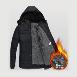 Men's Thickened Fleece Lined Cotton Jacket Mid-Length Quilted Warm Coat for Middle-Aged And Elderly Spring Autumn Fashion