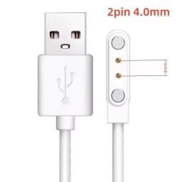 2 Pins 4 Pins Smartwatch Dock Charger Adapter USB Charging Cable Cord for Adult/Kids Smart Watch Power Charge Wire Accessories