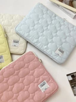 Adorable Cloud Embroidery iPad Tablet Computer Bag Notebook Storage Pouch for 11 13 15 Inch Laptops Digital Accessories