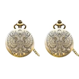 Vintage Bronze Steampunk Double-Headed Eagle Carved Gift Quartz Necklace Series Men's And Women's Commemorative Pocket Watch
