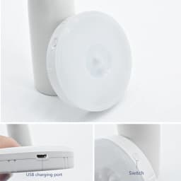 Wireless Remote Control Under Cabinet Kitchen Light USB Rechargeable Magnetic Pir Motion Sensor Night Lamp for Bedroom Wardrobe