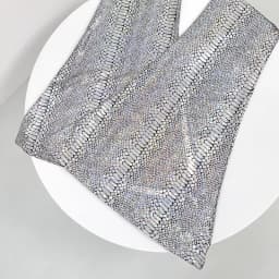 SALIENCY Silver Snake Skin Pattern Flared Pants Women High Waist Slim Sexy Stretch Wide Leg Trousers Party Clubwear