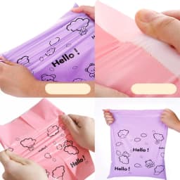 50Pcs Purple Color Plastic Logistics Mailing Bag HELLO Bear Printing Courier Mail Bag Self Seal Express Party Gifts Storage Bags