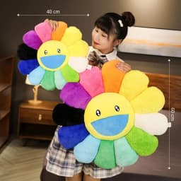 Cozy Sunflower Plush Cushion Creative Smile Rainbow Sunflower Cushion Sofa Decorative Pillow Bedroom Back Plush Accessories Gift
