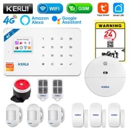 KERUI Security Alarm System Kit W184 4G WIFI GSM Alarm Wireless Home Tuya Smart APP Control Motion Sensor Burglar Support Alexa