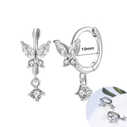 925 Sterling Silver Ear Needle White Zircon Silver Series Earrings ins Tassel Pendant Hoop Earrings For Women Advanced Jewelry