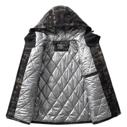 Men's Thermal Reflection Tactical Jacket Winter Short Padded Coat All Terrain Camo Outdoor Windproof Military for Hunting