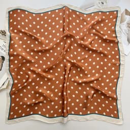 Ladies' Luxurious & Elegant Polka Dot Printed Spring/Summer Bandana Scarf, 70*70cm, Perfect For Daily Wear And Gift Giving