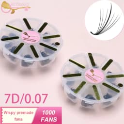 1000 Fans Wispy Pointy Base Loose Premade Volume Fans 5D 7D Matte Black Hand Made Faux Mink Russia Volume Eyelashes Extensions