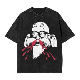 2026 Master Roshi Dragon Ball Printed T-shirt Men's and Women's Washed T-shirt High Quality Vintage Cotton T-shirt Harajuku Tops